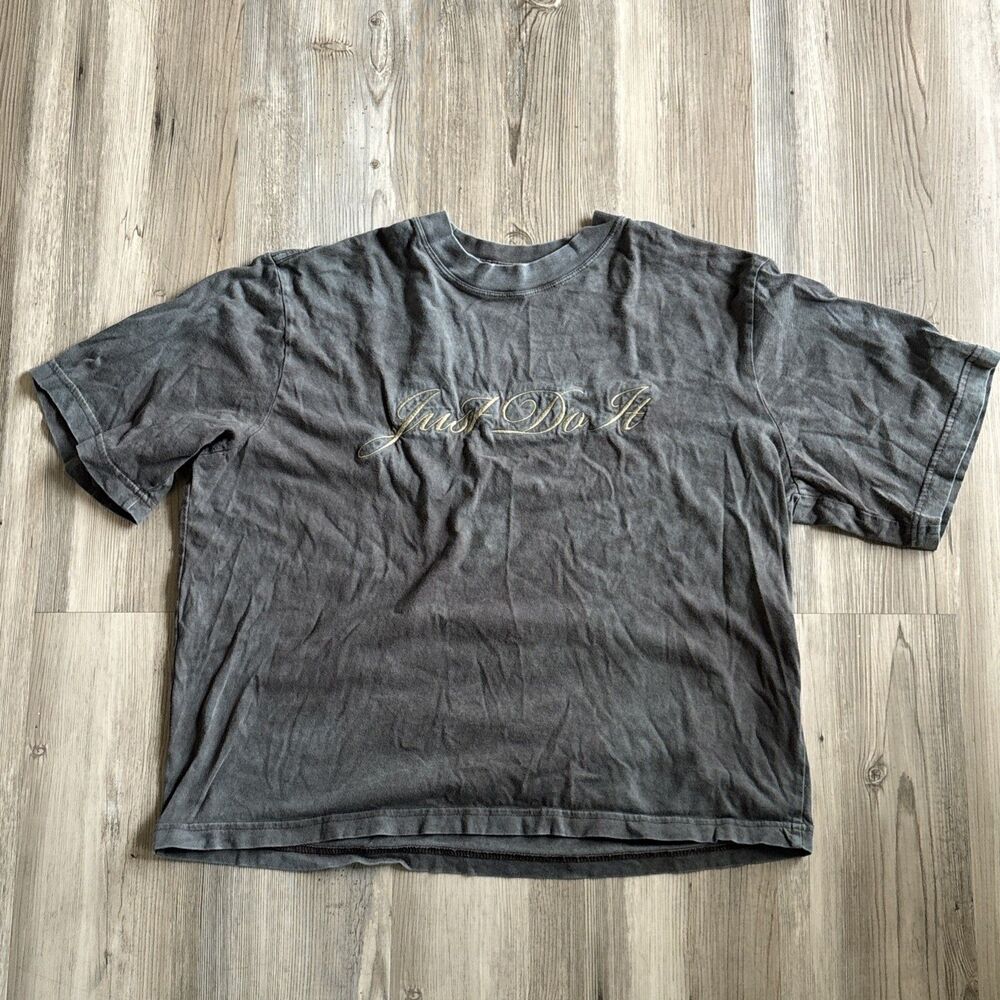 Nike Just Do It Embroidered Oversized Cropped T Shirt Size Small